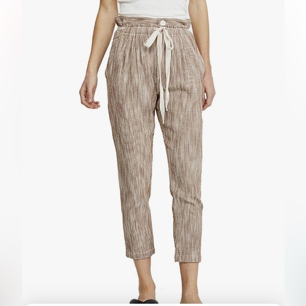Free People Light at Sunrise Cropped Pants 100% Cotton Size 0